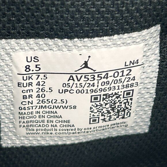 Air Jordan 1 Retro MCS Light Smoke Grey Size 8.5 Baseball Cleats AV5354-012 - Picture 10 of 13